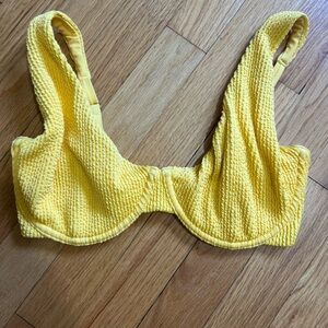 Yellow Abercrombie and Fitch Curve Love Textured Bikini Top